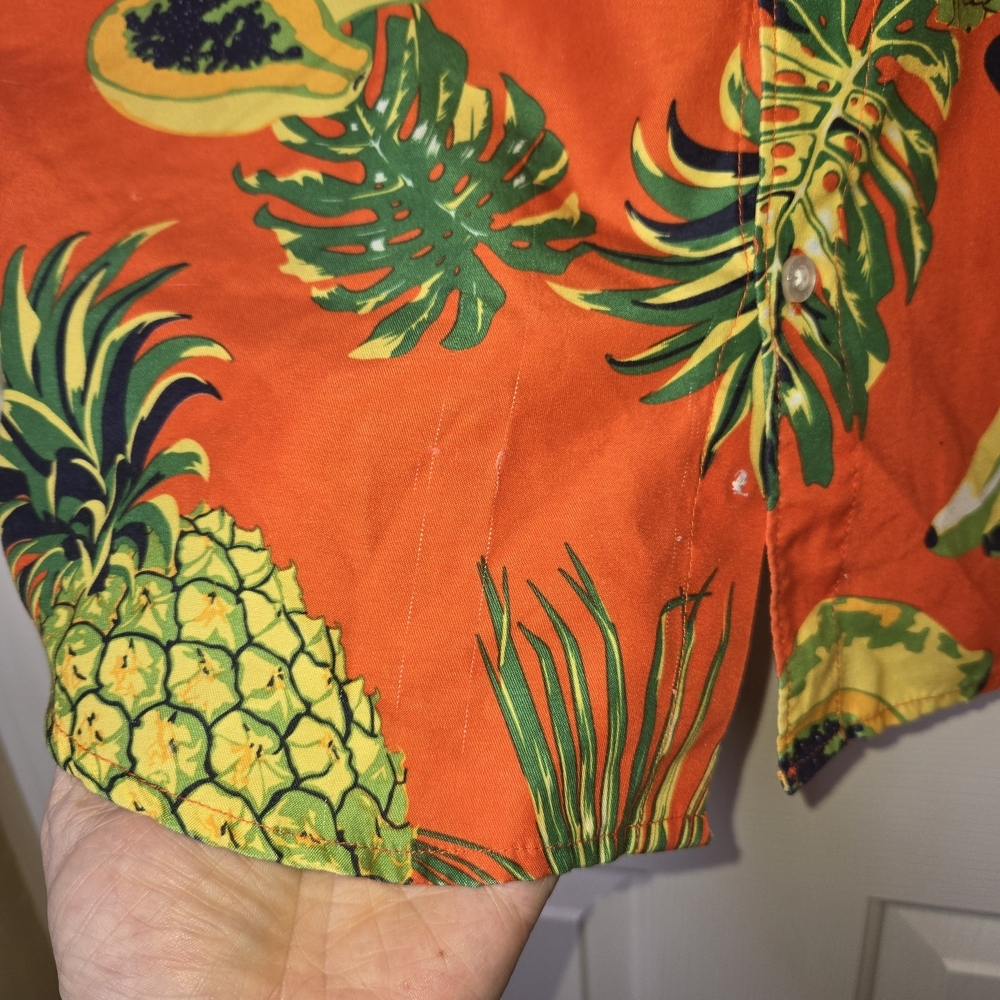 South Pole Tropical Fruit Print Shirt Retro Button Down Casual BOLD SUMMER Lg - Picture 7 of 16